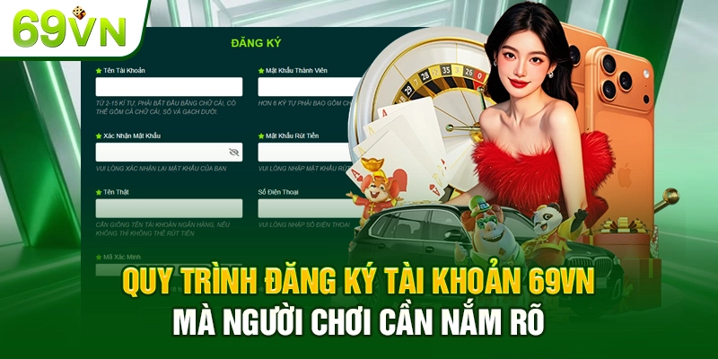 Quy trình đăng ký tài khoản 69VN mà người chơi cần nắm rõ